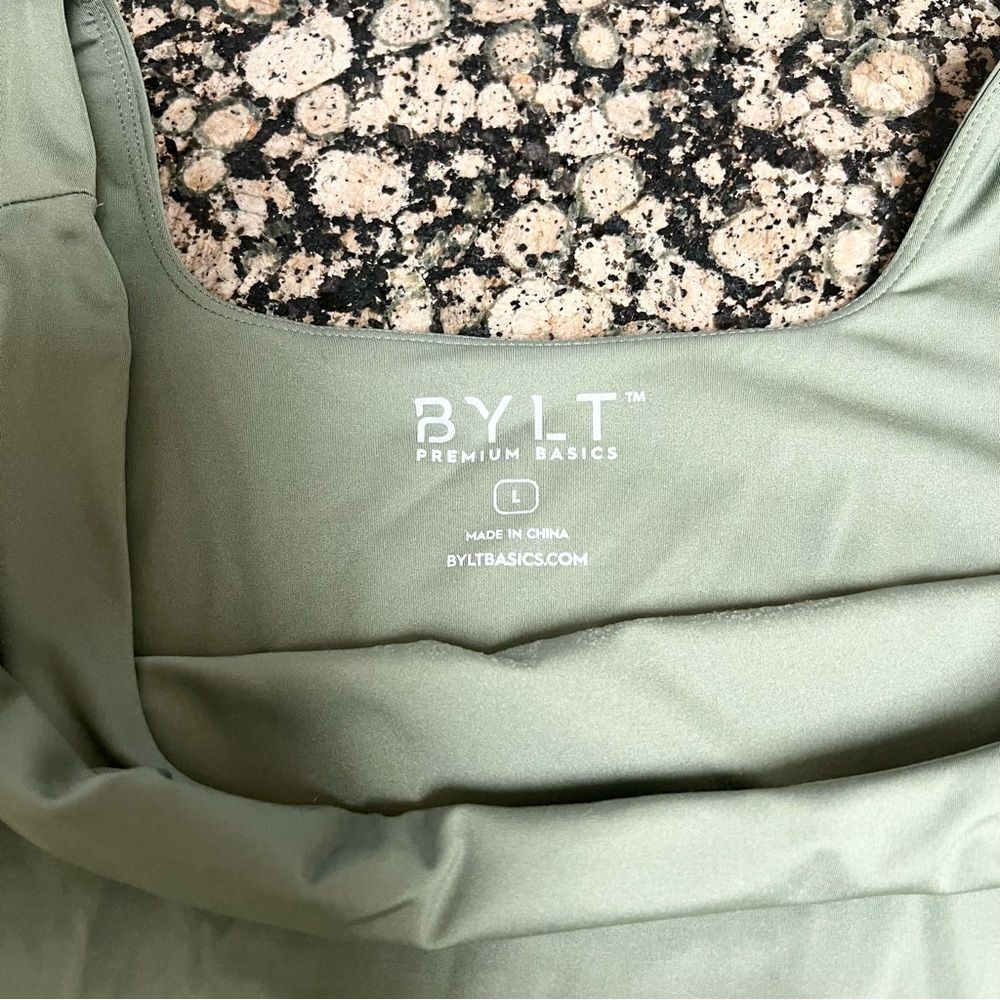 Bylt Premium Basics Essential Bodysuit Womens Size L Green Fitted Square neck - Picture 5 of 5